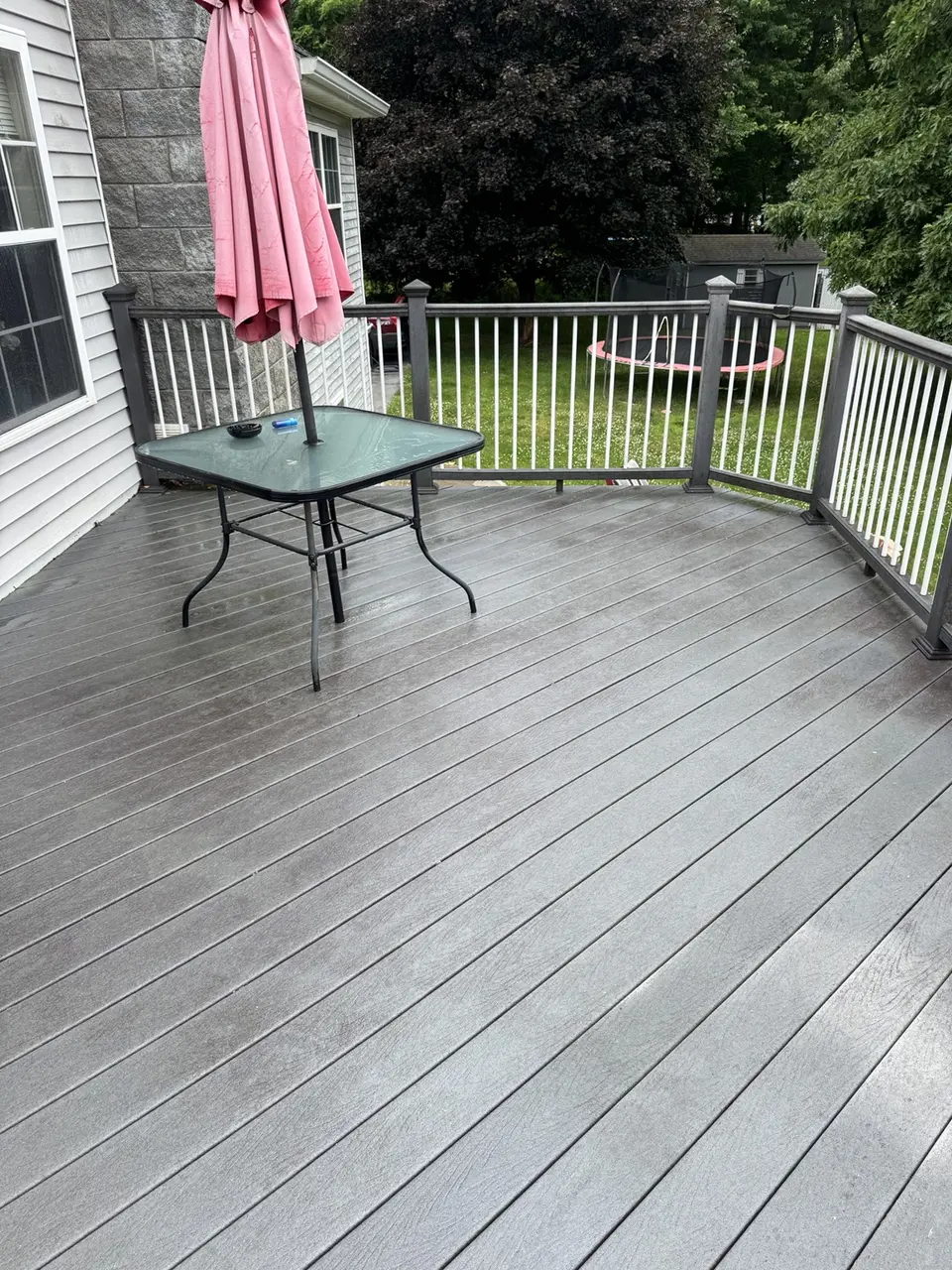 Composite deck before professional cleaning